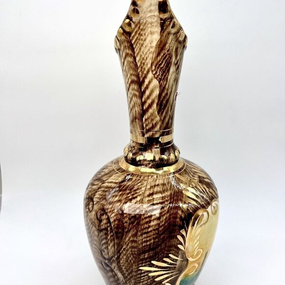 Vintage Ceramic Pitcher Hand Painted Vase Gold Accents - Picture 3 of 10